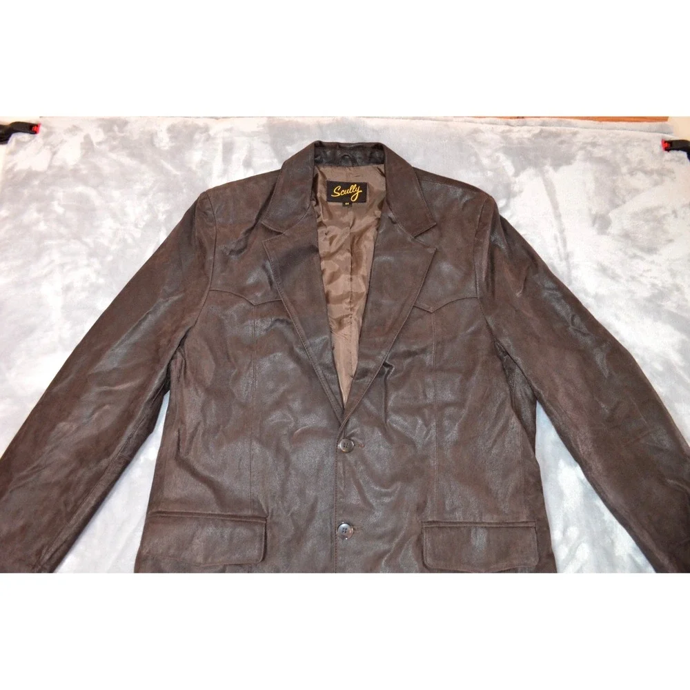 SCULLY‎ Chocalate Brown Western Leather Blazer Jacket Men's 44
